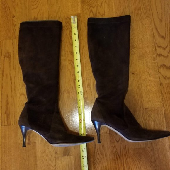 Cole Haan Brown Pull On leather Stretch Heel Boots - Picture 4 of 12